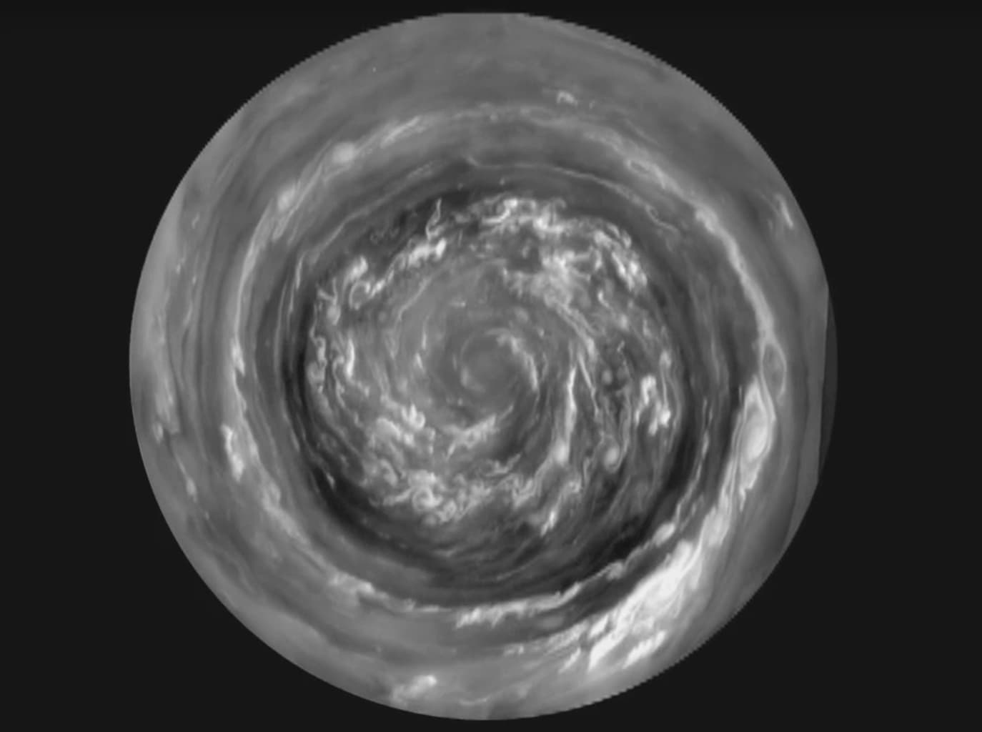 saturn close up storm